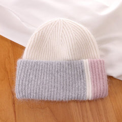 Rabbit Fur Beanies Soft Warm Fluffy Winter Hat for Women Angora Knitted Hat Skullies Beanies Female Bonnet Woman Knit Cap