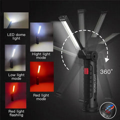 Rechargeable Work Lights LED Flashlight Hanging Hook Magnetic with Builtin Battery USB Portable Flash Light Camping Repair Torch