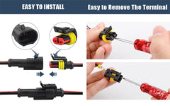 Waterproof Automotive Electrical Connectors Male Female Plug 2-Pin Way With Wire For Car Motorcycle Scooter Marine