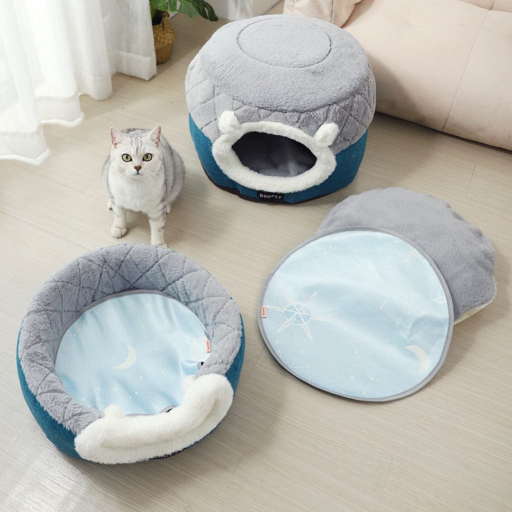 HOOPET Cat Bed House Soft Plush Kennel Puppy Cushion Small Dogs Cats Nest Winter Warm Sleeping Pet Dog Bed Pet Mat Supplies - Wowza
