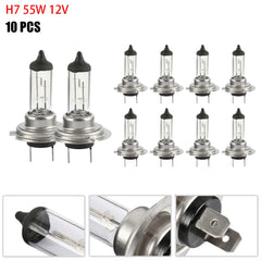 10PCS Halogen Headlight Bulb Super Warm White Light H7 55W 12V Bulb Headlight Halogen Lamp Car HeadLight Replacement Bulb