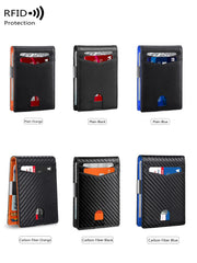 12-card wallet, Minimalist men's RFID blocking multi-functional ultra-thin front pocket bi-fold solid colour portable card holder