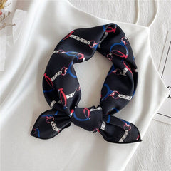 2022 New Women Silk Scarf Square Foulard Lady's Neck Hair Scarves Design Printed Head Kerchief Fashion Girl Scarfs
