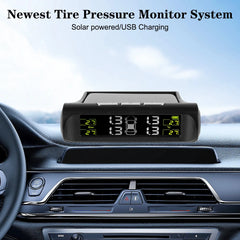 Universal Car Tire Pressure Monitoring System USB / Solar TPMS Tyre Temperature Monitor 0-6Bar Auto Security Alarm Systems