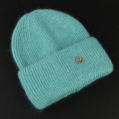 Rabbit Fur Beanies Soft Warm Fluffy Winter Hat for Women Angora Knitted Hat Skullies Beanies Female Bonnet Woman Knit Cap