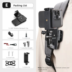 Vamson for Go Pro 11 10 9 8 Accessories 360-Degree Rotation Clip For GoPro Hero 6 5 for Insta360 X3 X2 Dji Action 3 2 For Phone