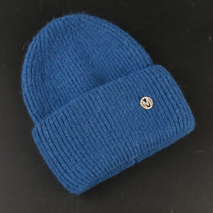 Rabbit Fur Beanies Soft Warm Fluffy Winter Hat for Women Angora Knitted Hat Skullies Beanies Female Bonnet Woman Knit Cap