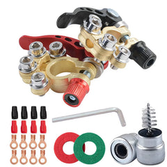 Car Battery Terminals 1 Pair 12V 24V Top Post Wire Cable Clamp Quick Release Terminal Connectors Copper Clip Screw Auto Parts