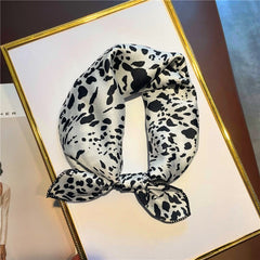 2022 New Women Silk Scarf Square Foulard Lady's Neck Hair Scarves Design Printed Head Kerchief Fashion Girl Scarfs