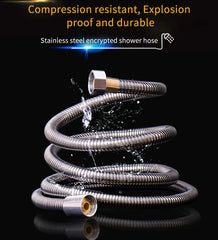 Stainless Steel Shower Hose Long Bathroom Shower Water Hose Extension Plumbing Pipe Shower head Tube Bathroom