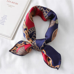 2022 New Women Silk Scarf Square Foulard Lady's Neck Hair Scarves Design Printed Head Kerchief Fashion Girl Scarfs