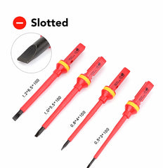 Electrician Screwdrivers Repair Tools Kit 13pcs 1000V Changeable Insulated Set with Magnetic Slotted Phillips Pozidriv Torx Bits