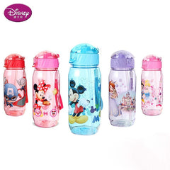 Disney Mickey Mouse Cartoon cups With straw kids snow White Captain America Sport Bottles girls Princess Sophia Feeding cups