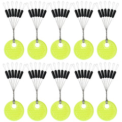 Set Rubber Silicon Space Bean Sea Carp Fly Fishing Black Rubber Oval Stopper Fishing Float Fishing Bobber