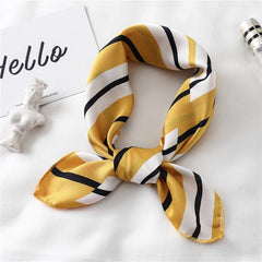 2022 New Women Silk Scarf Square Foulard Lady's Neck Hair Scarves Design Printed Head Kerchief Fashion Girl Scarfs