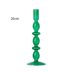 Handmade Colored Vintage Glass Candlestick candle holders Romantic Dinner Decoration for Home Wedding Taper Candle Holder Gift