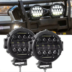 7-inch 60w Round Led Lights Spotlight Super Bright Offroad LED Work Light Bar Adjustable Mounting Bracket Daytime Running Light