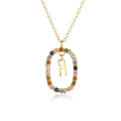 ANDYWEN 925 Sterling Silver Gold Letters A - Z Initial M S C K Alphabet Pendente Long Chain Necklace Say My Name Fine Jewelry