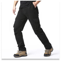 Loose Overalls Men's Outdoor Sports Jogging Tactical Pants Elastic Waist Pure Cotton Casual Work Pants