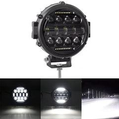7-inch 60w Round Led Lights Spotlight Super Bright Offroad LED Work Light Bar Adjustable Mounting Bracket Daytime Running Light