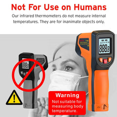 Infrared Thermometer , Handheld Heat Temperature For Cooking Tester, Pizza Oven, Grill & Engine - Laser Surface Temp Read