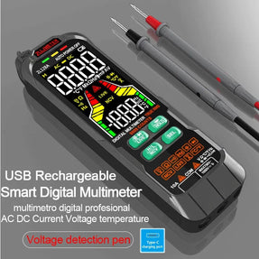 Smart Multimeter Digital USB Charge Professional AC DC Current Voltage Detector Pen Capacitance Temp Auto Range Tester Multimeter