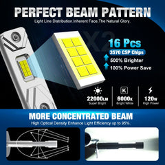 H1 H3 LED Headlight Bulbs Wireless 16pcs 3570 CSP Chips High Low Beam 120W Car Light H3 Led Diode Lamp Auto 12V 6000K