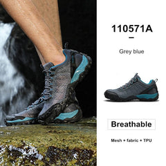 Humtto New Arrival Leather Hiking Shoes Wear-resistant Outdoor Sport Men Shoes Lace-Up Mens Climbing Trekking Hunting Sneakers