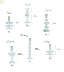 Handmade Colored Vintage Glass Candlestick candle holders Romantic Dinner Decoration for Home Wedding Taper Candle Holder Gift