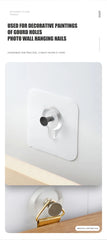Strong Adhesive Wall Hook Without Piercing Picture Hanger Self-adhesive Wall Hangers Without Holes for Frame Poster Photo Clock