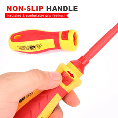 Electrician Screwdrivers Repair Tools Kit 13pcs 1000V Changeable Insulated Set with Magnetic Slotted Phillips Pozidriv Torx Bits