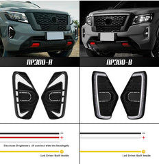 Nissan Navara NP300 2020 2023 LED Daytime Running Light DRL Driving Fog Lamp Fit Waterproof Turn Signal Yellow