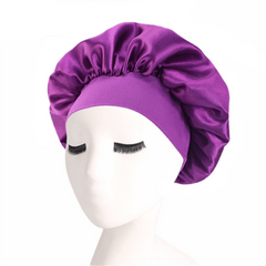 Newly Women's Satin Solid Sleeping Hat Night Hair Care Bonnet Nightcap For Women Men Unisex Cap