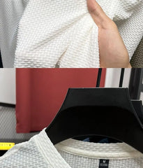 Summer Mesh Ice Silk T-shirt Men's Short Sleeve Round Neck 2023 New Half Sleeve Men Thin Solid Color Tees Top