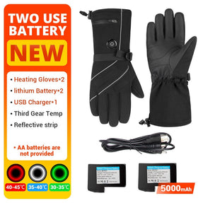 Motorcycle Gloves Waterproof Heated Moto Touch Screen Battery Powered Motorbike Racing Riding Gloves Winter##