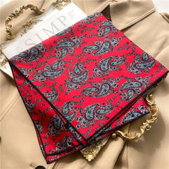 2022 New Women Silk Scarf Square Foulard Lady's Neck Hair Scarves Design Printed Head Kerchief Fashion Girl Scarfs