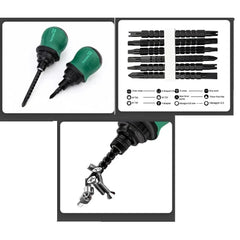 Short Handle Dual Purpose Telescopic Repair Tools Cross Groove Drill 13 in 1 Screwdriver Ratchet Screwdriver Set