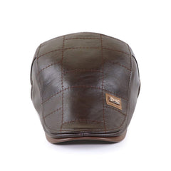 TOHUIYAN Leather Newsboy Caps for Men Gorras Planas Gatsby Hats Autumn Winter Warm Flat Cap Vintage Boina Masculina Cabbie Hat