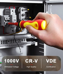 Electrician Screwdrivers Repair Tools Kit 13pcs 1000V Changeable Insulated Set with Magnetic Slotted Phillips Pozidriv Torx Bits