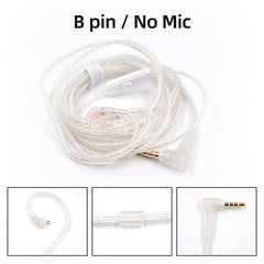 KZ ZS10 ZSN ZEX PRO In Ear Cable High-Purity Oxygen-Free Copper Twisted Upgrade Cable 2pin Cable For KZ ZEX Silver plated Cable