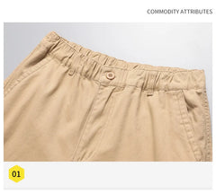 Loose Overalls Men's Outdoor Sports Jogging Tactical Pants Elastic Waist Pure Cotton Casual Work Pants