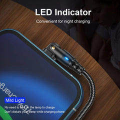 3A USB Cable ForRotating iPhone Cable 14 13 12 11 Pro Max Xs Xr X 8 plus iPad Air Mini Fast Charging iPhone Charger