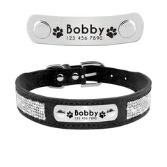 Leather Cat Collar Personalized Cat Collar For Puppy Small Dogs Pet Kitten Nameplate Collar Free Engraving Adjustable - Wowza