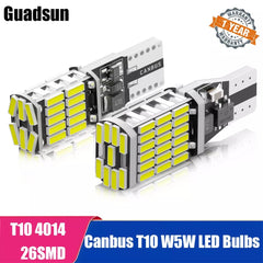 2pcs T10 high power 4014 26SMD car LED W5W bulb canbus no error interior dome lights auto width reading lamp white red amber 12V