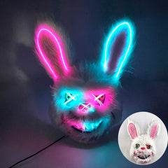 Halloween Light Up Horror Mask Glowing Bloody Bear Killer Mask Flashing Neon Scary Bear Mask for cosplay killer mask Decoration