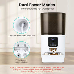 6L Pet Automatic Feeder APP Control with 1080P Camera Timing and Quantitative Smart Dog Feeder Automatic Feeder for Cat Dog