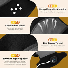 Heated Knee Massager Pads Adjustable Multi-Level Vibration Wireless with Wormwood for Elbows Shoulders Pain Relief Old Cold Leg