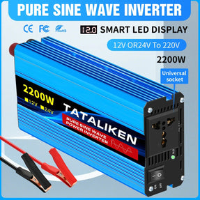 Pure Sine Wave Inverter DC 12V/24V to 220V 50HZ Power Inverter Solar Inverter for Cars