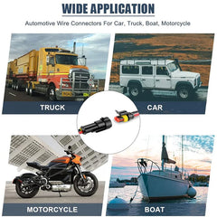 Waterproof Automotive Electrical Connectors Male Female Plug 2-Pin Way With Wire For Car Motorcycle Scooter Marine