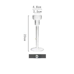 Vintage Glass French Style Candlestick Crystal Glass Candle Holders Simple Wedding Romantic Candlelight Dinner Home Decoration